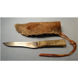 Old knife, 6", horse rawhide sheath, old