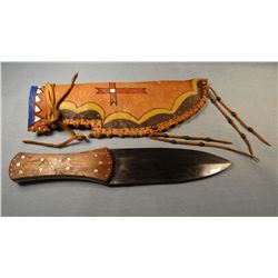 Beaver tail 7" dagger, elk hide sheath