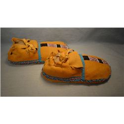Shoshone partially beaded moccasins, Wind River Reservation, WY. LN 25