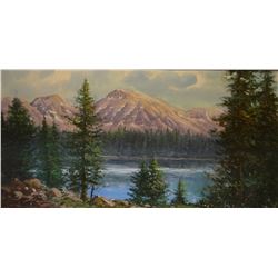 Madsen, Matt, oil on board, Glacier Park, 24" x 48", framed. Very nice!