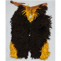 George Lawrence 2-tone angora chaps, black & gold