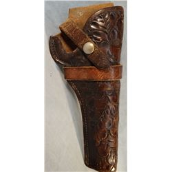 George Lawrence single loop holster, flower tooled