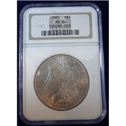 1883 Morgan dollar, NGC MS 64