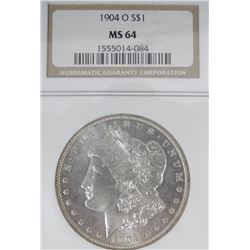 1904 O Morgan dollar, NGC MS 64