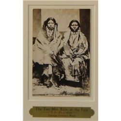 Huffman, L. A. vintage contact print, The Two Mrs. Rain In The Face, 4" x 6", framed