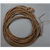 Image 1 : Fancy braided leather quirt with bone handle and 40' rawhide riata
