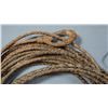 Image 2 : Fancy braided leather quirt with bone handle and 40' rawhide riata