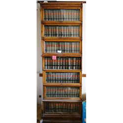Globe Wernicke oak barrister, 7 section high, 100" h x 36" w. No shipping this item.