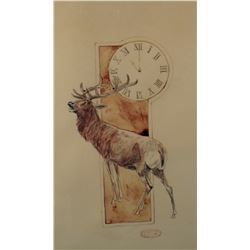 Seltzer, O. C. (1877-1957) original watercolor, Eleven O'Clock At The Elks's, 9 1/4" x 5 1/2"