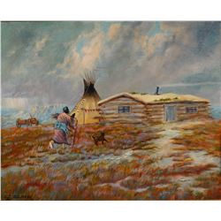 Cheek, C. R. original oil on board, Storm Is Coming, 16" x 20"