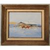Image 2 : Cheek, C. R. original oil, Cold Winter At Sunset, 12" x 14