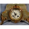 Image 2 : I Rousseau French ornate figural clock w/cupid and arrow, jadite base, 24" h, 2 candleabras