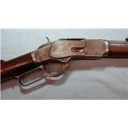 Win. 1873 rifle, .44-40, 24" oct bbl., bright bore, chip in foregrip, s#386393B, made 1890. LN83