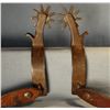 Image 2 : Don Ricardo silver mtd marked spurs, nice; and Buermann Hercules Bronze buffalo head spurs (repaired
