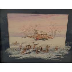 Michael, Judy, Quiet Time On The Prairie, acrylic on glass, 8" x 12"