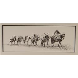 Cooper, Ash, (2) framed prints, Pack Train, 5" x 13", 136/200, 1998; Six Mule Hitch, 5" x 13", 13/20