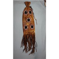 Apache beaded buckskin pipe bag