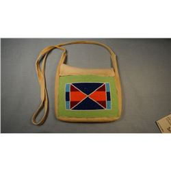 Crow beaded purse, 6" x 8"