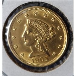 1905 Liberty head $2.50 gold piece, BU