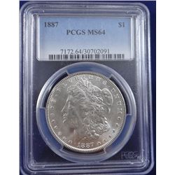 1887 Morgan dollar, NGC MS 64