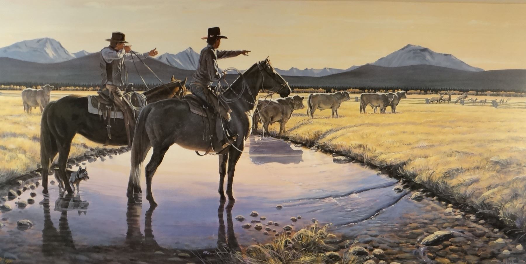 Zabel, Larry (19302012) signed and framed print, September Bulls, 32