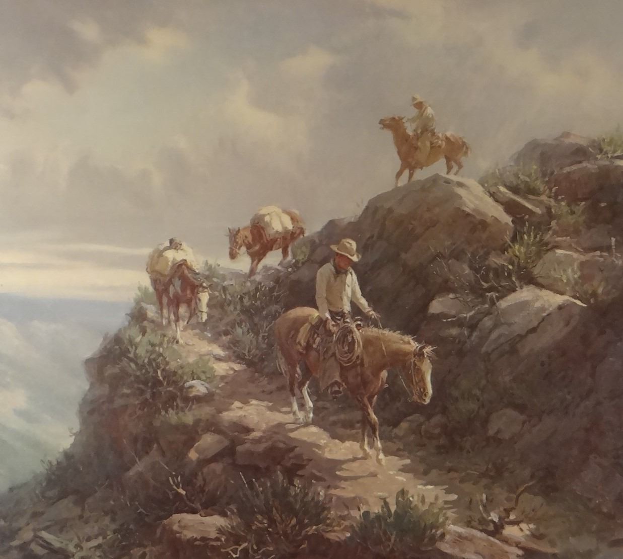 Wieghorst, Olaf (18991988) signed & numbered print, Packing In, 20" x