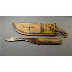 Rawhide sheath w/older knife