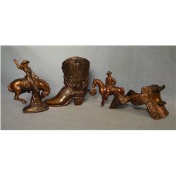 (4)  copper western figures