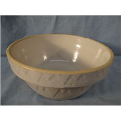 Weller pottery tea pot, repaired and 10" stonware bowl, no mark, near mint