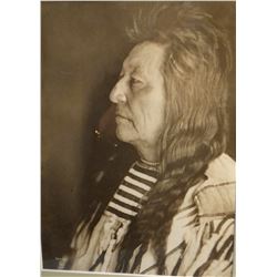 Throssel, Richard (1882-1933) original photo, Chief Plenty Coups 1911, 6" x 8", framed