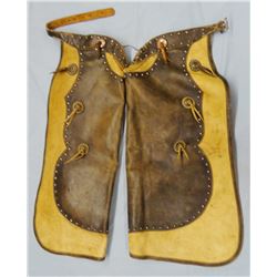 Fancy studded, 2 -tone chaps, Wolf Point, MT
