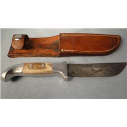 Ruana knife, 5" sticker w/sheath