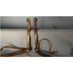 Buermann U. S. Cavalry spurs, marked U. S. over A. B. and old bull rider's spurs, 5 pt. rowels