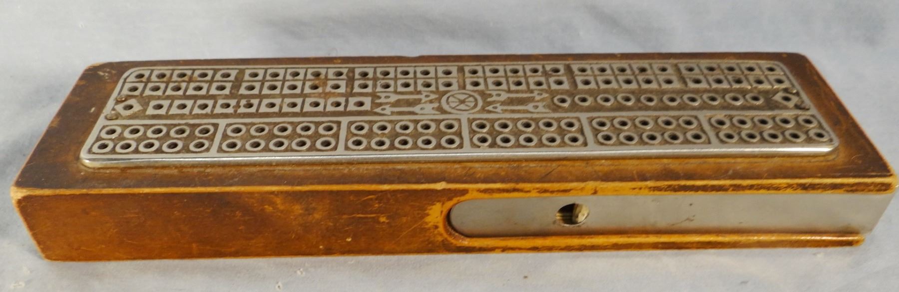 Vintage cribbage board w/original game directions