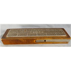 Vintage cribbage board w/original game directions