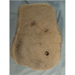 Indian corn grinding stone bowl, 17" x 12", hairlines