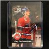 Image 1 : GUY CARBONNEAU SIGNED NHL PRO SET HOCKEY CARD