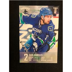 DAN HAMHUIS SIGNED VANCOUVER CANUCKS PROMO CARD