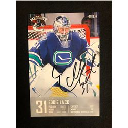 EDDIE LACK SIGNED VANCOUVER CANUCKS PROMO CARD
