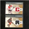 Image 1 : SP AUTHENTIC FABRICS HOCKEY CARD LOT (HODGSON/ RYAN)