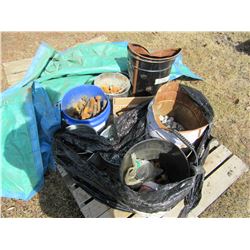 PALLET OF BOLTS, FLANGES, ETC