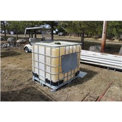 POLY TANK IN METAL CAGE