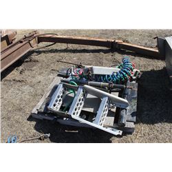 PALLET OF TRUCK PARTS (STEP, FENDER, AIR POGO STICK, ETC)