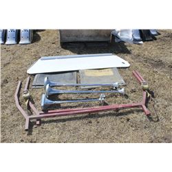 3 - AIR HORNS, PICKUP TRUCK RACK, MUD FLAPS