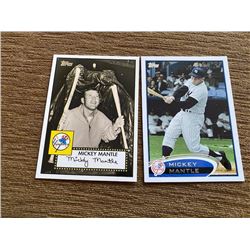 Mickey Mantle topps 2 card lot