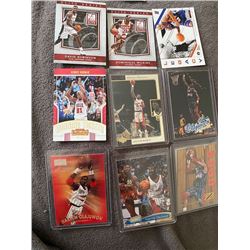 9 Card Basketball lot with HOFers Barkley, Robinson, Hakeem