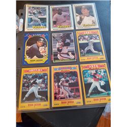 9 Card Reggie Jackson Lot