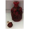 Image 3 : Asian Red Peacock Carved Snuff Bottle