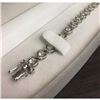 Image 2 : SOLID Sterling Silver HEARTS & Crystal Tennis BRACELET 7" 12.4 gr