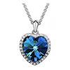 Image 1 : Austrian Crystal with Swarovski Elements - Beautiful blue "Heart of the Ocean" necklace.